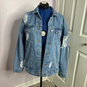 ripped jean jacket womens